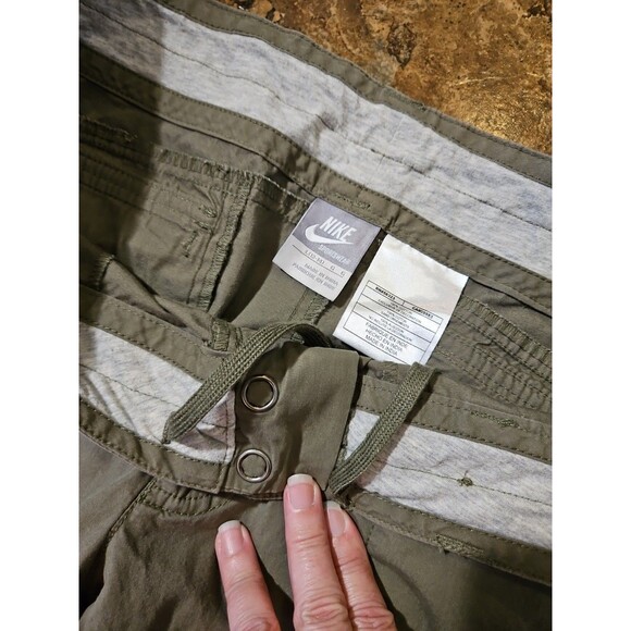 Vintage 90s Nike Sportswear Mid Rise Drawstring Capri Pants Size L Green (A136) - Picture 5 of 8